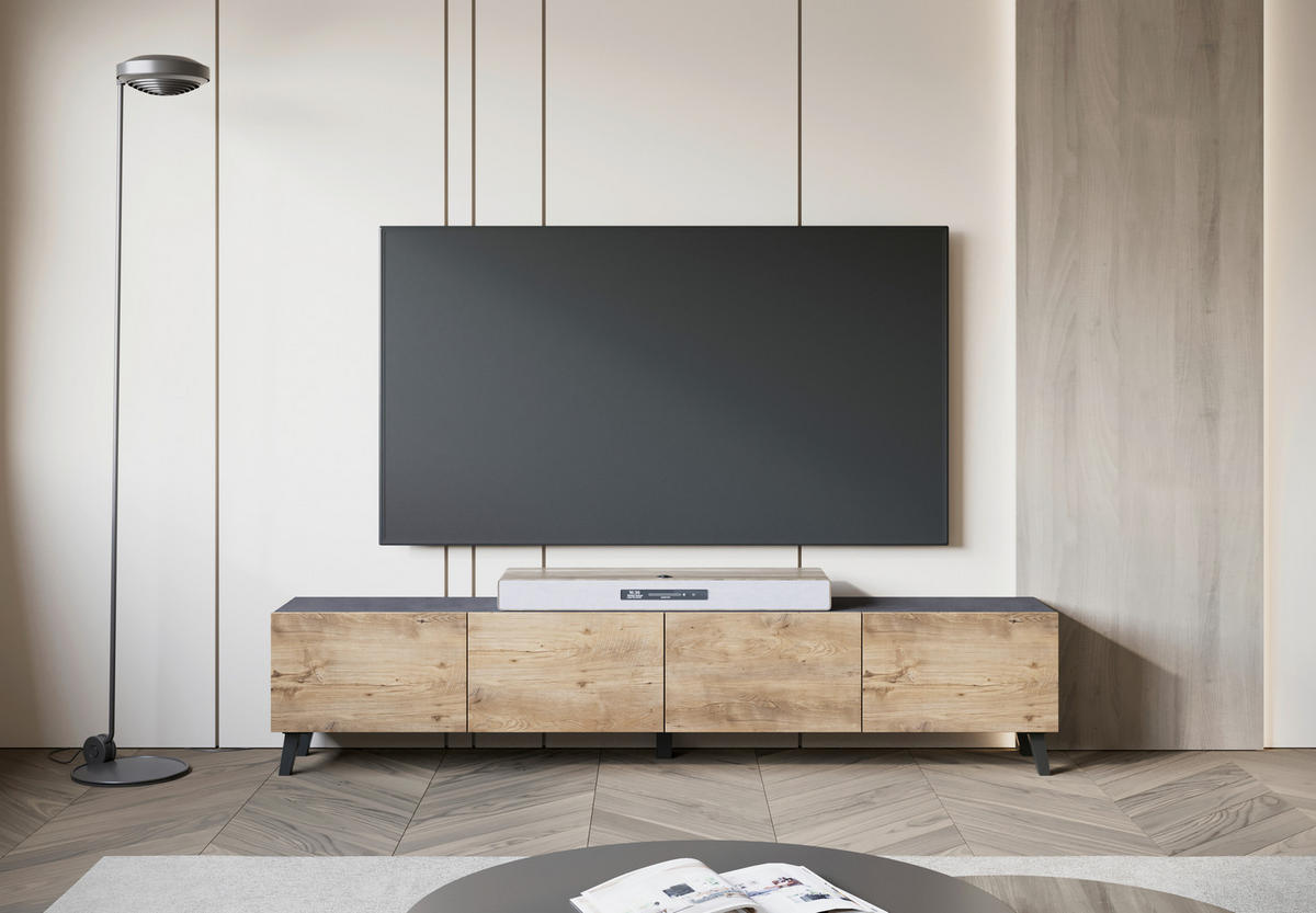 LOWBOARD  in 190/40/32 cm  - Kastanieneichefarben/Anthrazit, Design, Holz/Holzwerkstoff (190/40/32cm) - Livetastic