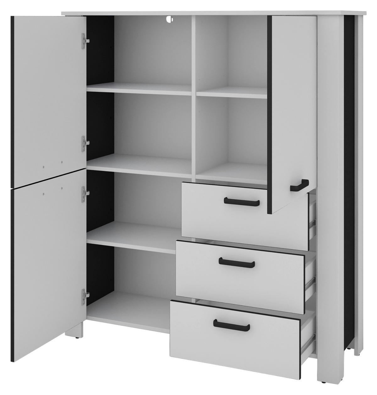 HIGHBOARD  in 120/137/40 cm  - Schwarz/Weiß, Design, Holzwerkstoff/Kunststoff (120/137/40cm) - MID.YOU