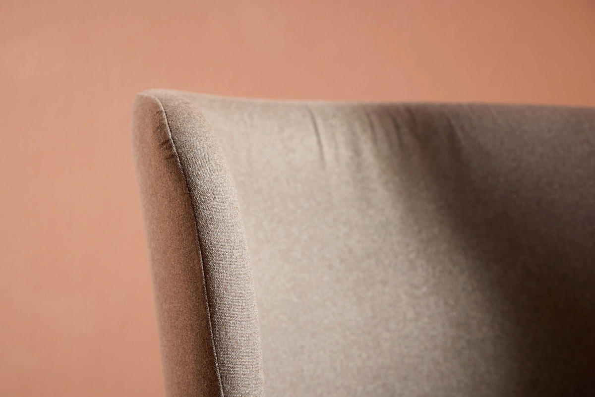 STOL stål  - brun/svart, Design, metall/textil (53/77/60cm) - Livetastic