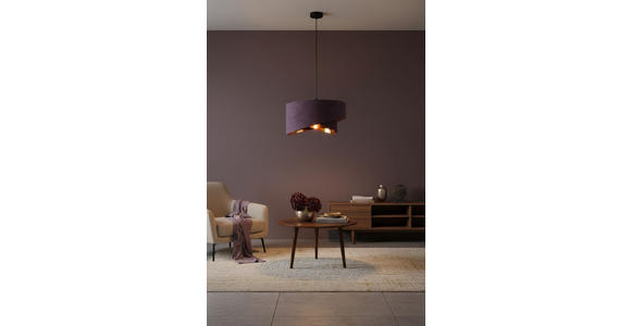 HÄNGELEUCHTE 45/130 cm  - Braun, Trend, Textil/Metall (45/130cm) - Novel