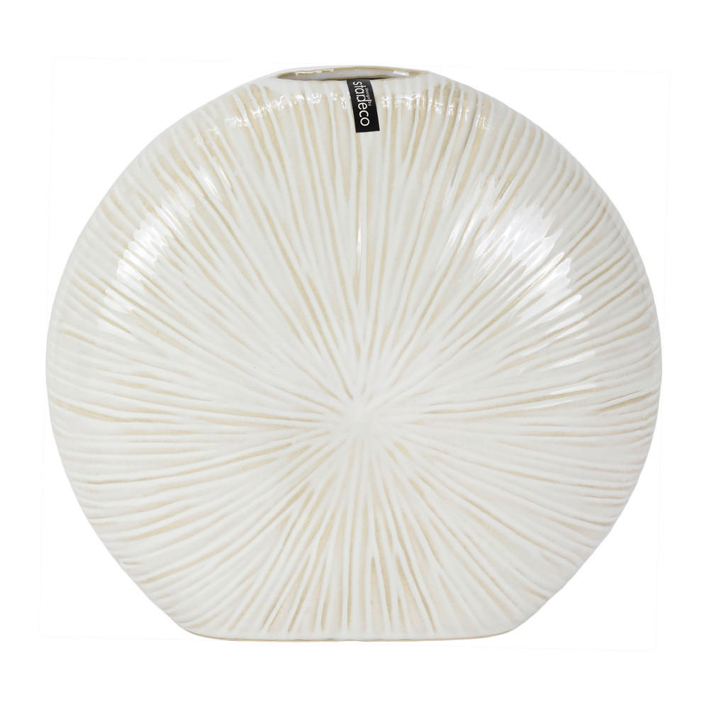 VÁZA, keramika, 25 cm - biela, Basics, keramika (27/25/12cm)