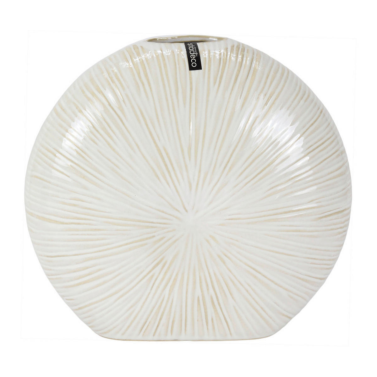 VÁZA, keramika, 25 cm - biela, Basics, keramika (27/25/12cm)