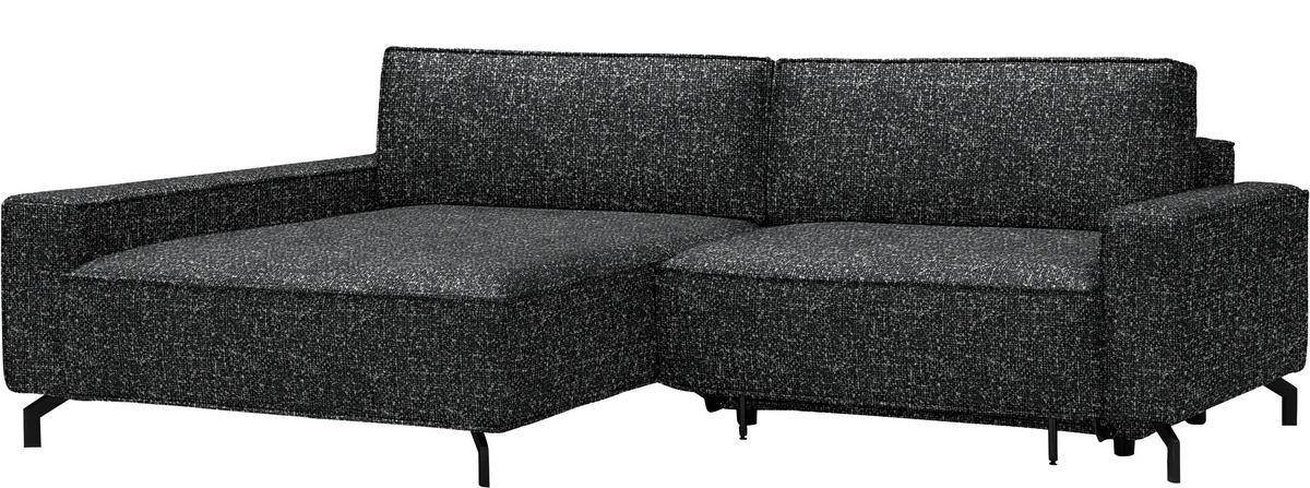 ECKSOFA  in Mikrofaser Anthrazit  164/246 cm  - Anthrazit/Schwarz, Design, Textil/Metall (164/246cm) - Sedda
