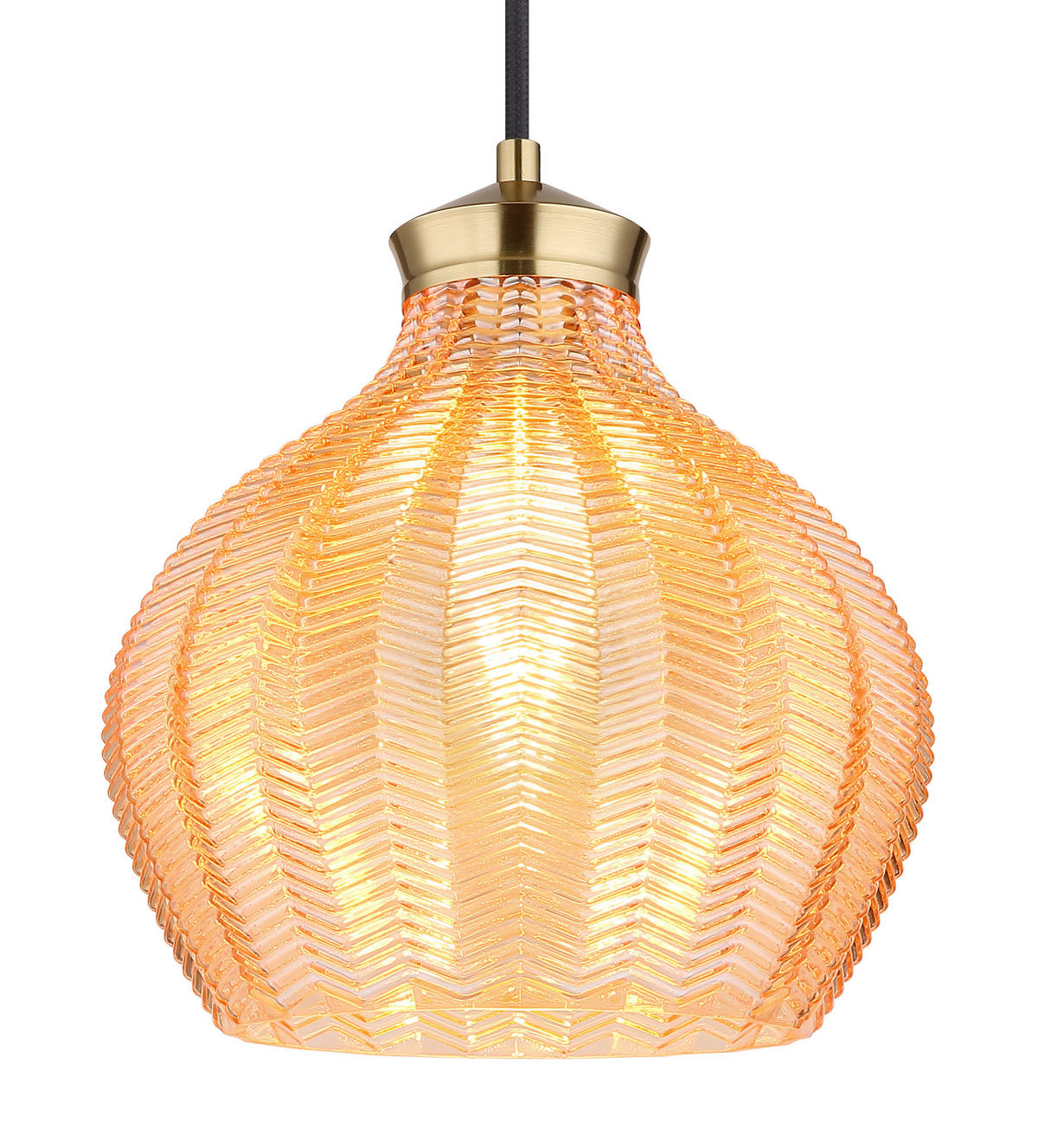 HÄNGLAMPA JESSICA 22/120 cm  - svart/guldfärgad, Basics, metall/glas (22/120cm) - Globo