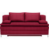 BOXSPRINGSOFA in Flachgewebe Rot  - Chromfarben/Rot, Design, Textil/Metall (200/93/107cm) - Novel