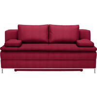 BOXSPRINGSOFA  mit Stoffauswahl Flachgewebe Rot  - Chromfarben/Rot, Design, Textil/Metall (200/93/107cm) - Novel