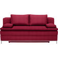 BOXSPRINGSOFA Centa in Flachgewebe Rot  - Chromfarben/Rot, Design, Textil/Metall (200/93/107cm) - Novel