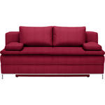 BOXSPRINGSOFA in Flachgewebe Rot  - Chromfarben/Rot, Design, Textil/Metall (200/93/107cm) - Novel