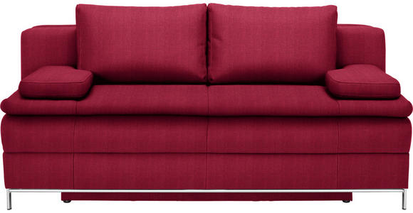 BOXSPRINGSOFA Centa in Flachgewebe Rot  - Chromfarben/Rot, Design, Textil/Metall (200/93/107cm) - Novel