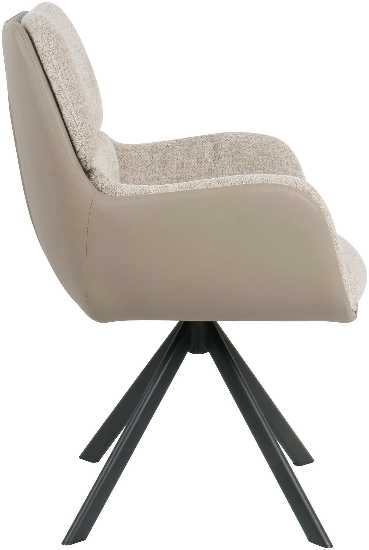 ARMLEHNSTUHL Eisen Webstoff  - Schwarz/Grau, Modern, Textil/Metall (61/91/65cm) - MID.YOU