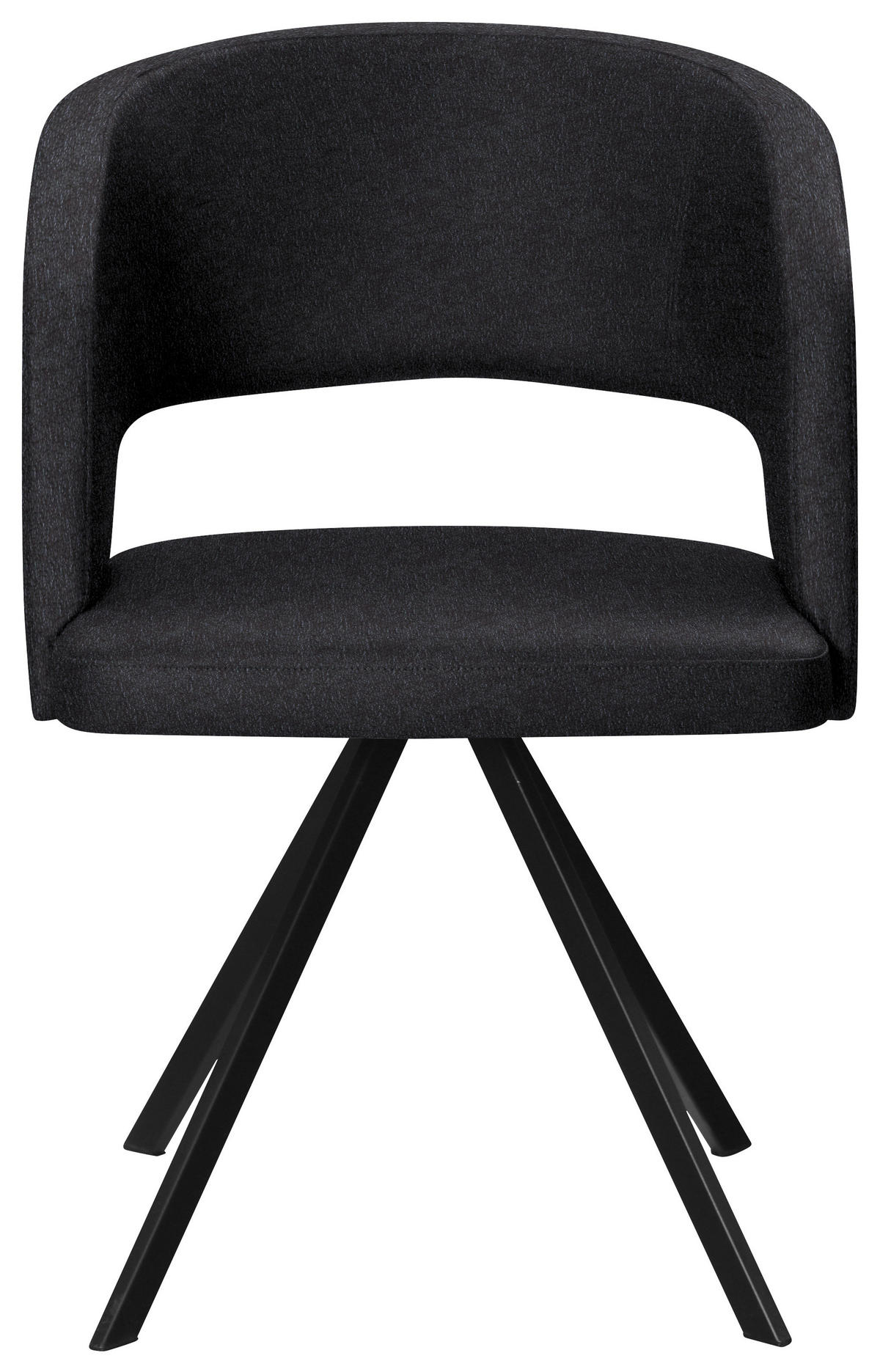 ARMLEHNSTUHL  in Stahl Mikrofaser, Lederlook (vegan)  - Schwarz, Konventionell, Textil/Metall (56/84/59cm) - Moderano