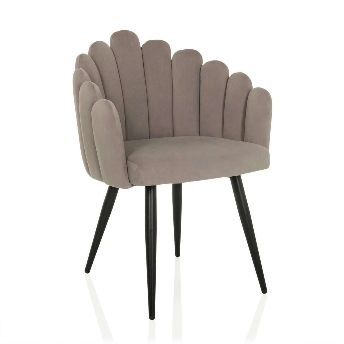 STOL MED ARMSTÖD sammet  - grå, Modern, metall/textil (63/84/56cm) - MID.YOU