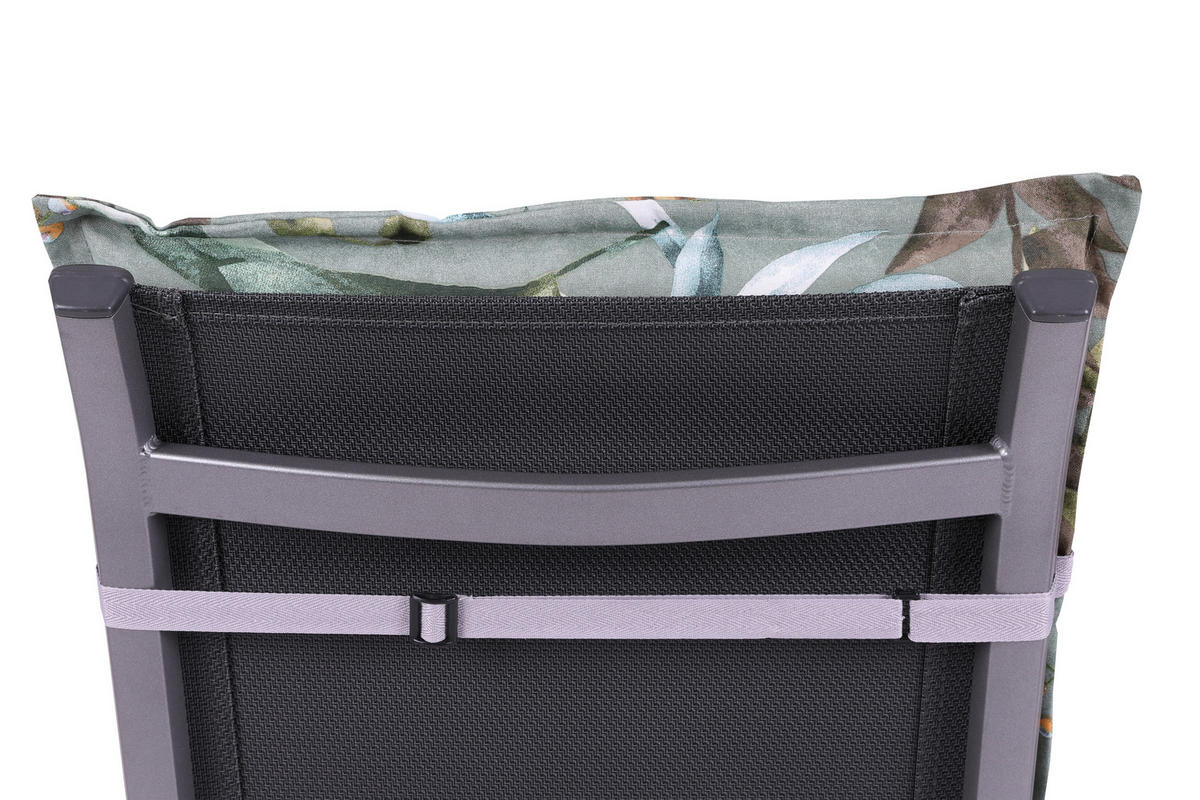 SESSELAUFLAGENSET in Braun, Grau, Grün, Blaugrau Blätter  - Blaugrau/Braun, Basics, Textil (50/7/120cm)