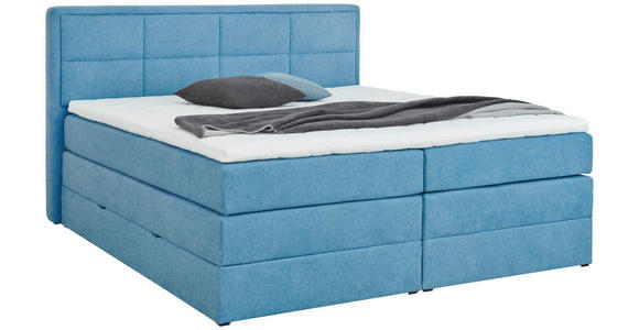 BOXSPRINGBETT 140/200 cm  in Blau  - Blau/Schwarz, KONVENTIONELL, Kunststoff/Textil (140/200cm) - Esposa