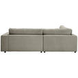 ECKSOFA in Cord Graubraun  - Graubraun/Schwarz, Design, Kunststoff/Textil (224/265cm) - Hom`in