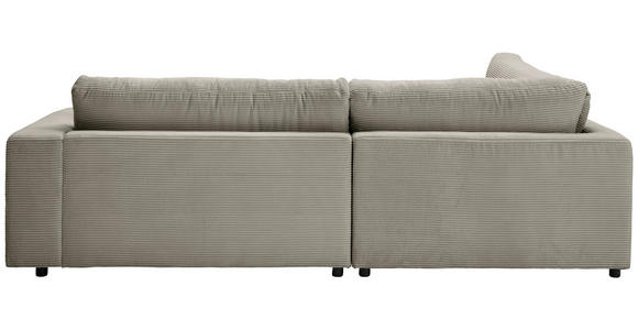 ECKSOFA in Cord Graubraun  - Graubraun/Schwarz, Design, Kunststoff/Textil (224/265cm) - Hom`in