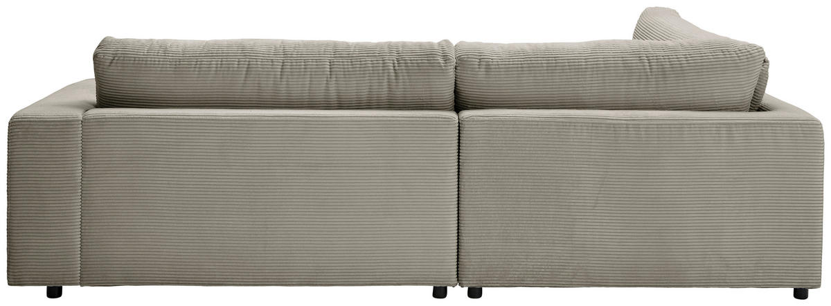 ECKSOFA in Cord Graubraun  - Graubraun/Schwarz, Design, Kunststoff/Textil (224/265cm) - Hom`in