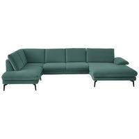 WOHNLANDSCHAFT  in Chenille, Flachgewebe Opal  - Opal/Schwarz, Design, Textil/Metall (208/344/180cm) - Dieter Knoll