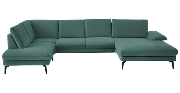 WOHNLANDSCHAFT  in Chenille, Flachgewebe Opal  - Opal/Schwarz, Design, Textil/Metall (208/344/180cm) - Dieter Knoll