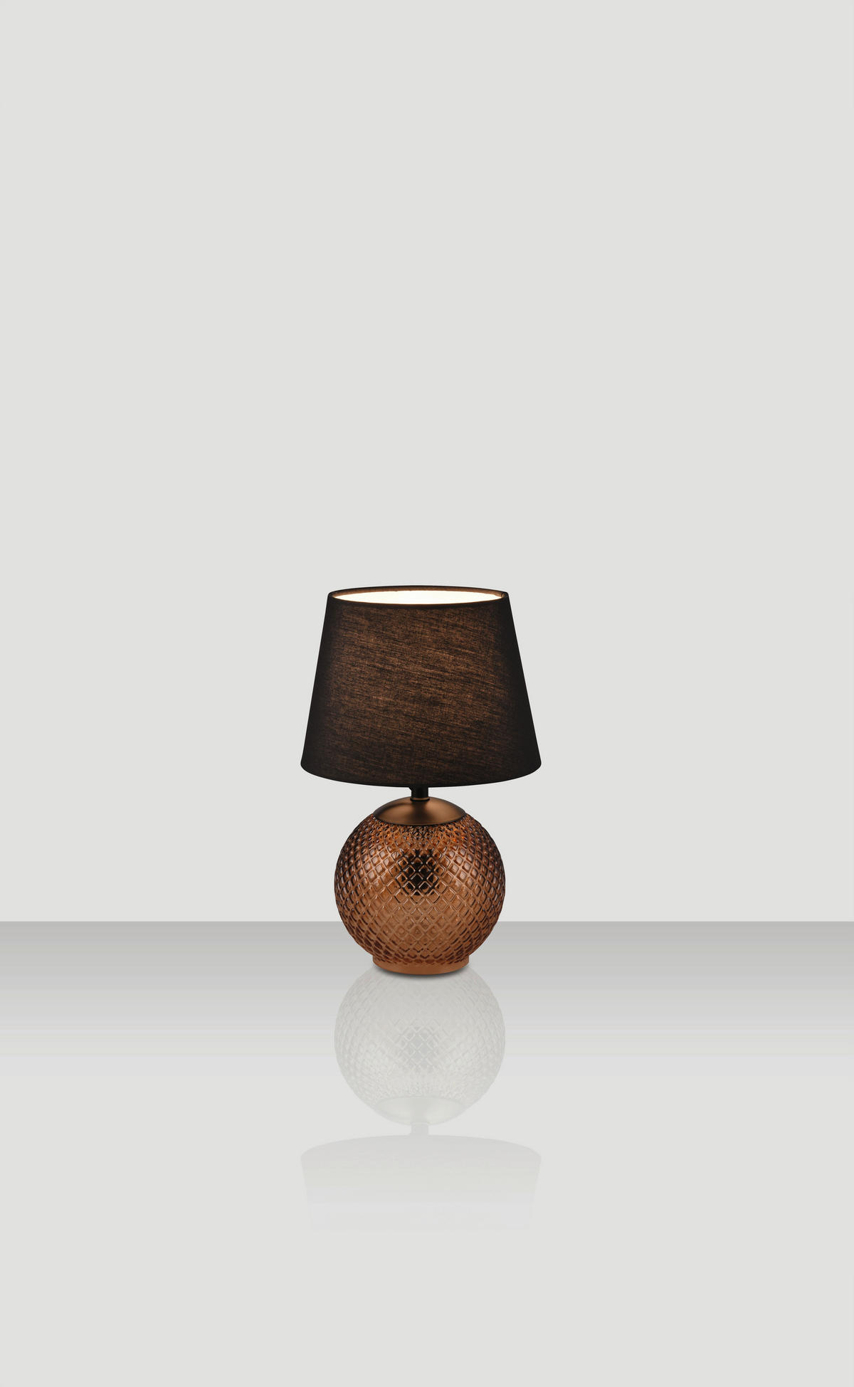 STONA LAMPA - tamnobraon/crna, Osnovno, staklo/tekstil (18/29cm) - Novel