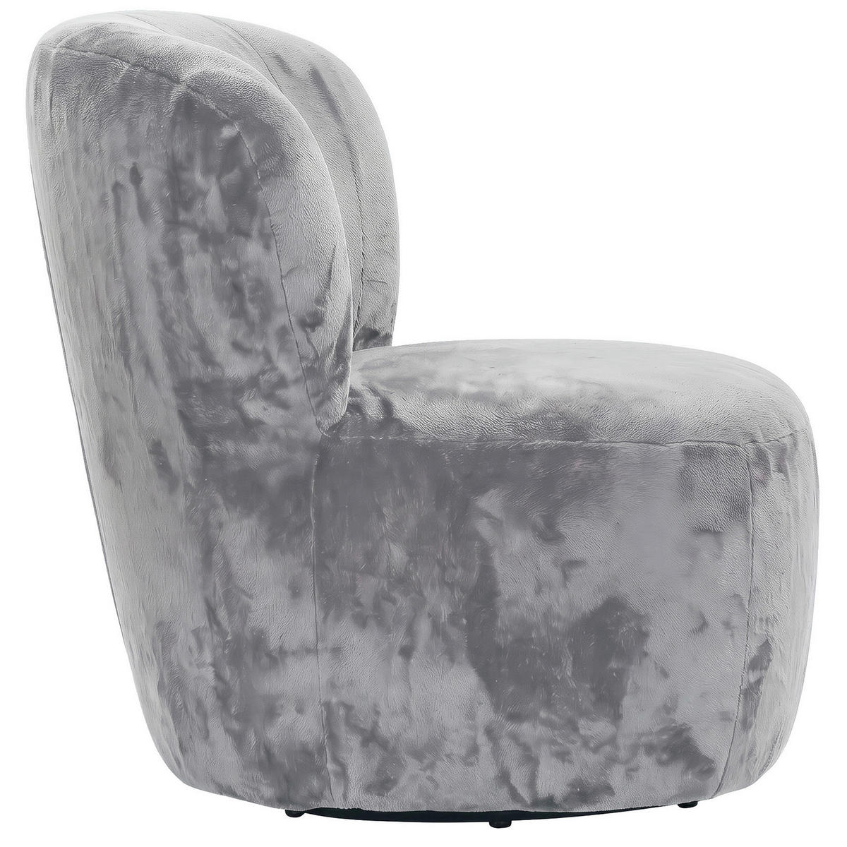SESSEL in Plüsch Hellgrau  - Hellgrau/Schwarz, MODERN, Textil/Metall (82/78/81cm) - Carryhome