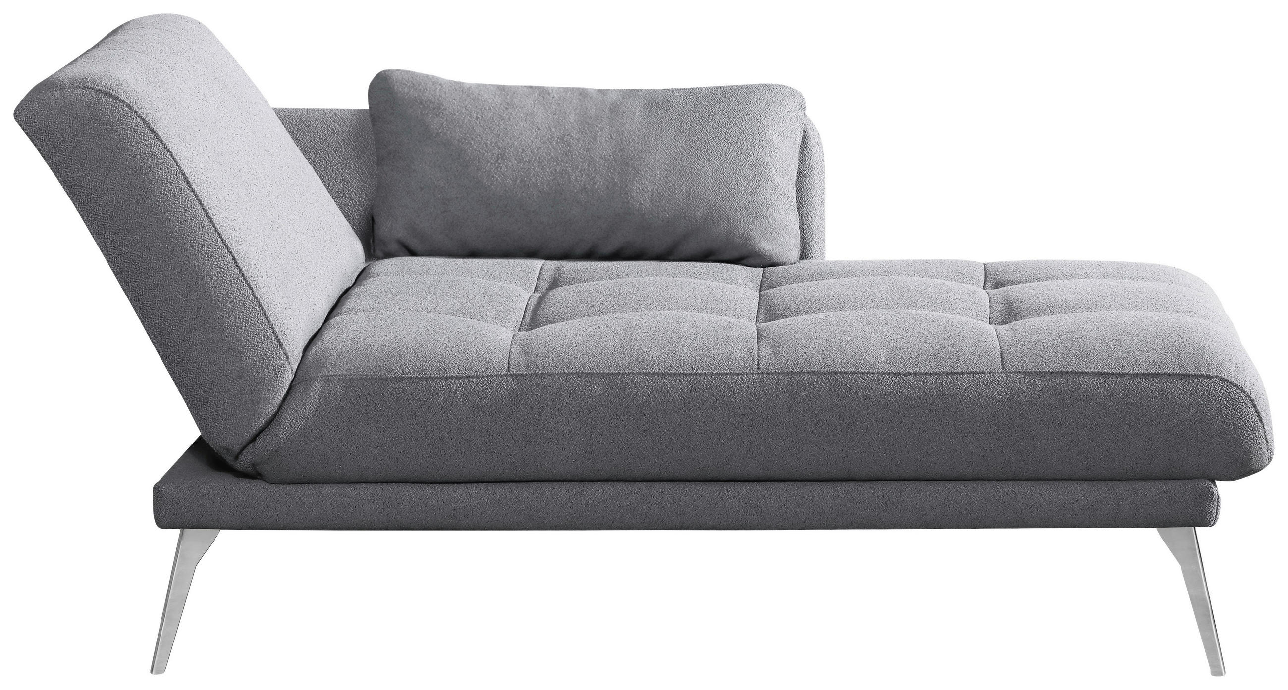 RÉCAMIERE in Grau  - Chromfarben/Grau, Konventionell, Textil/Metall (200/85/106cm) - Novel