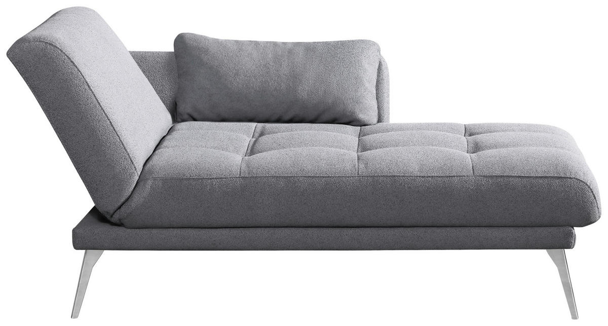 RÉCAMIERE in Grau  - Chromfarben/Grau, Konventionell, Textil/Metall (200/85/106cm) - Novel