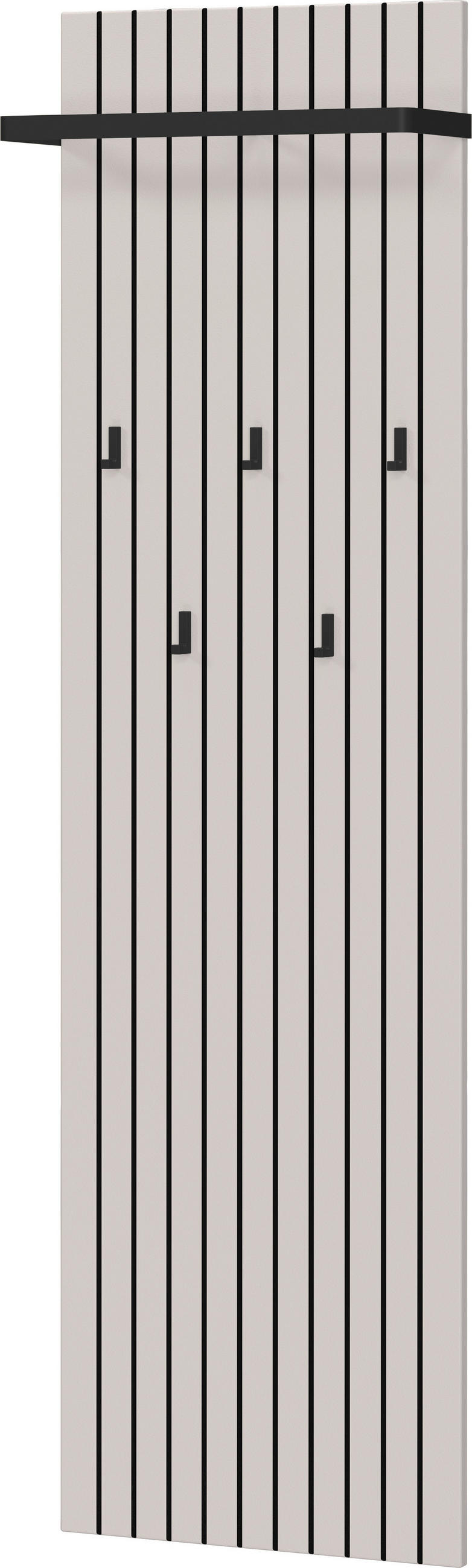 GARDEROBENPANEEL  in 46/160/18 cm  - Kaschmir/Schwarz, Design, Holzwerkstoff/Metall (46/160/18cm) - Voleo