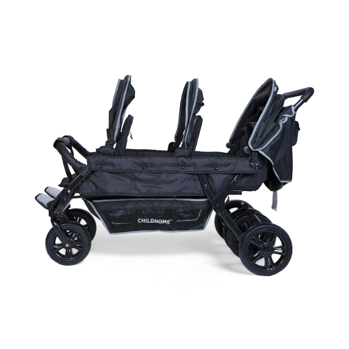 GESCHWISTERWAGEN  - Schwarz, Basics, Textil/Metall (163/85/107cm) - Childhome