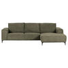 ECKSOFA in Cord Dunkelgrün  - Dunkelgrün/Schwarz, Konventionell, Textil/Metall (285/170cm) - Carryhome