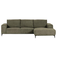 ECKSOFA in Cord Dunkelgrün  - Dunkelgrün/Schwarz, Konventionell, Textil/Metall (285/170cm) - Carryhome