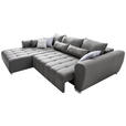 ECKSOFA in Webstoff Grau  - Silberfarben/Grau, MODERN, Kunststoff/Textil (218/304cm) - Carryhome