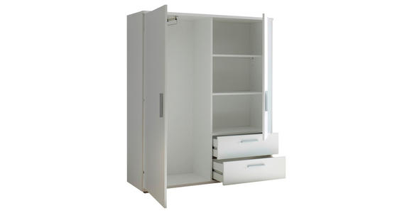 HIGHBOARD , 120/140/38 cm, 2 Schublade(n)  - Alufarben/Weiß, KONVENTIONELL, Holzwerkstoff/Kunststoff (120/140/38cm) - Carryhome