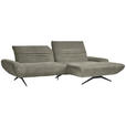 ECKSOFA  in Chenille Graubraun  280/170-195 cm  - Graubraun/Schwarz, Design, Textil/Metall (280/170-195cm) - Dieter Knoll
