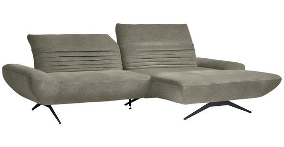 ECKSOFA  in Chenille Graubraun  280/170-195 cm  - Graubraun/Schwarz, Design, Textil/Metall (280/170-195cm) - Dieter Knoll