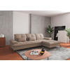 ECKSOFA Taupe Flachgewebe  - Taupe/Schwarz, KONVENTIONELL, Textil/Metall (279/185cm) - Sit & More