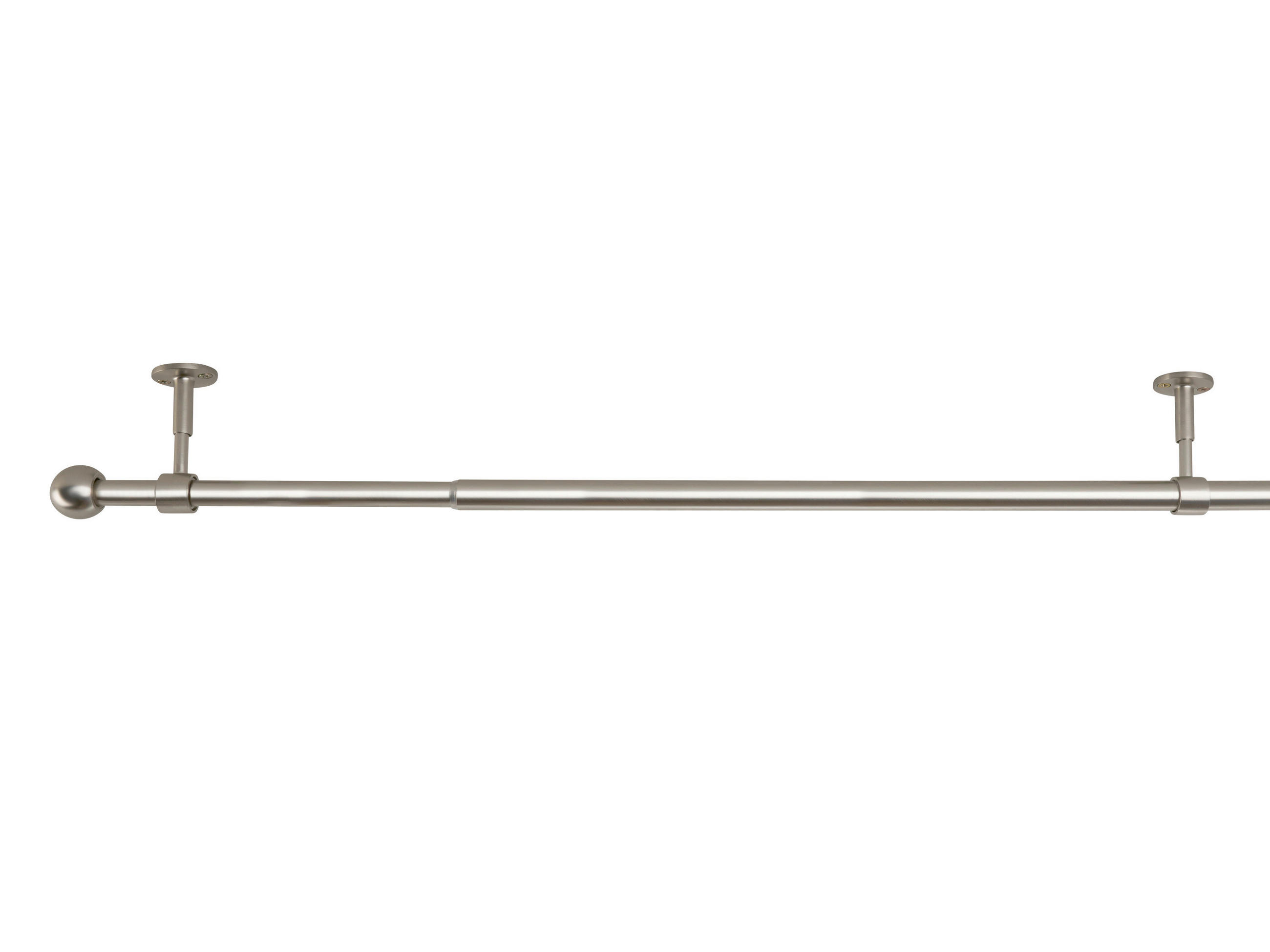 VORHANGSTANGENSET  - Grau Hochglanz, Basics, Metall (210/8/3.3cm)