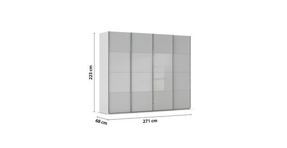 SCHWEBETÜRENSCHRANK  in Seidengrau  - Chromfarben/Seidengrau, KONVENTIONELL, Glas/Holzwerkstoff (271/223/68cm) - Novel