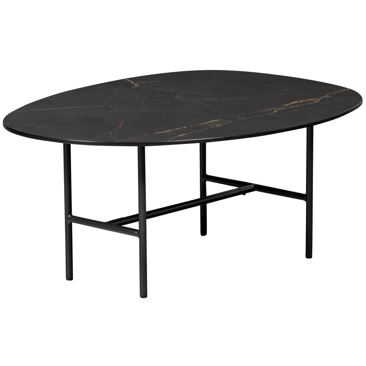 COUCHTISCH Vajen 80/60/34 cm organisch Schwarz  - Schwarz, Design, Keramik/Metall (80/60/34cm) - Livetastic