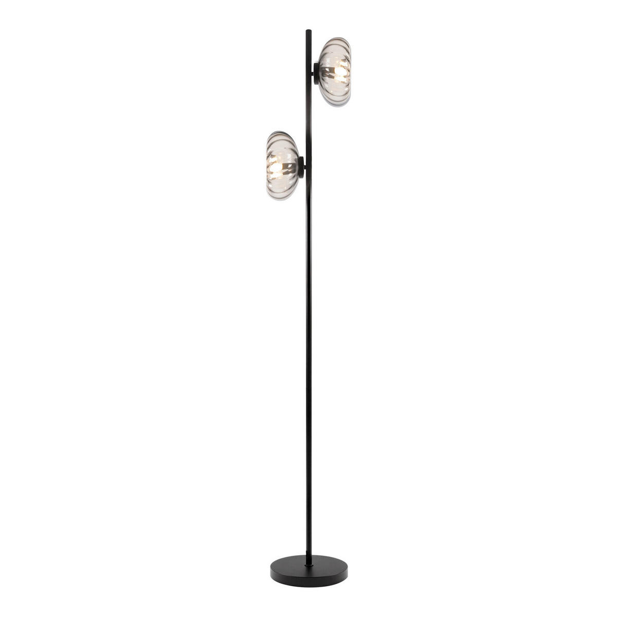 STEHLEUCHTE 25/25,5/170 cm    - Schwarz, Design, Glas/Metall (25/25,5/170cm) - Osram