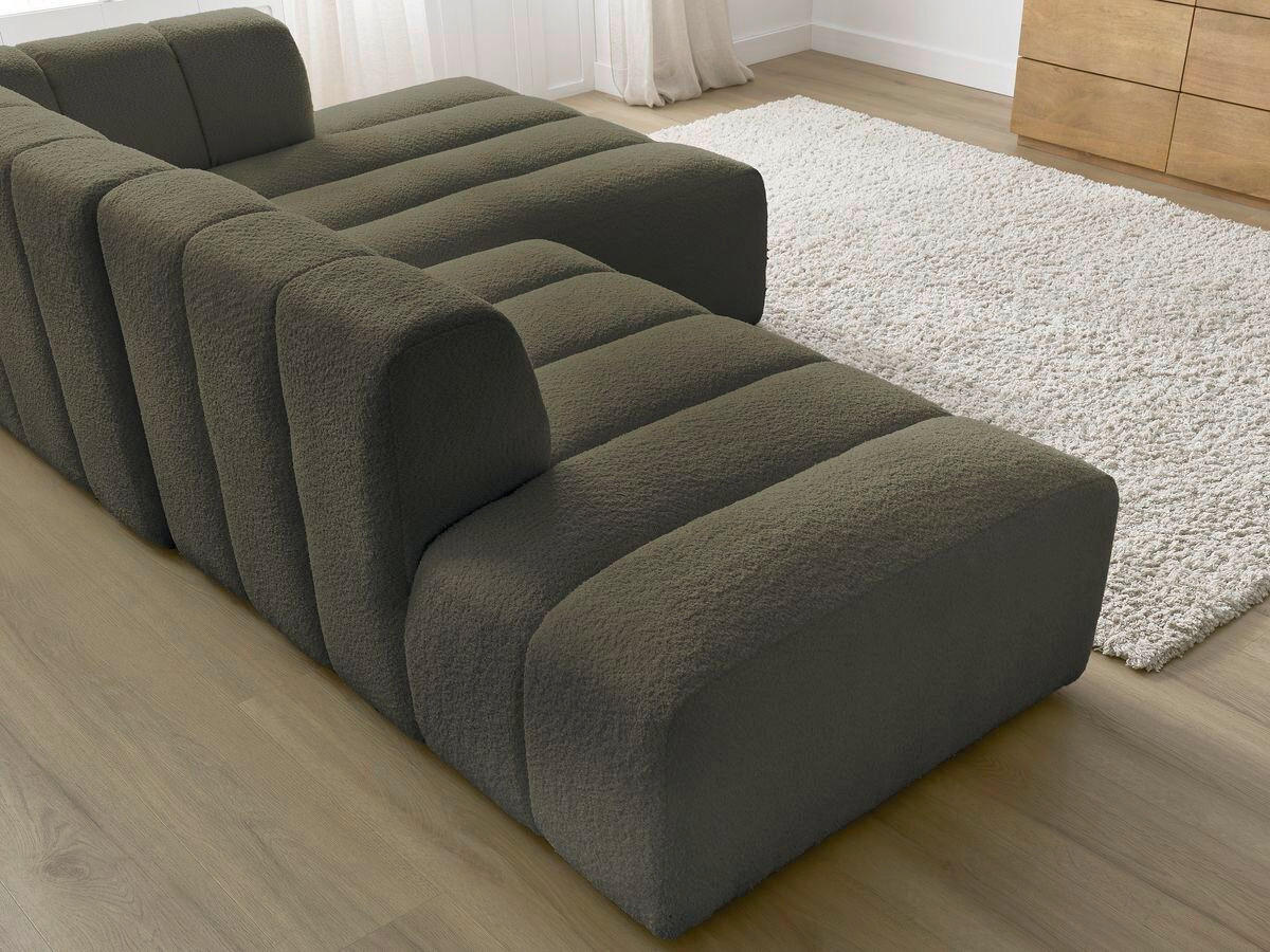 ECKSOFA  ANNECY Grün Bouclé  - Schwarz/Grün, MODERN, Kunststoff/Textil (262/170cm)