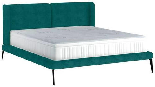 KÁRPITOZOTT ÁGY 180/200 cm  olajkék  - olajkék/fekete, Modern, textil/fém (180/200cm) - Livetastic