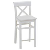 BARHOCKER Weiß Kiefer massiv  - Weiß, ROMANTIK / LANDHAUS, Holz (43,5/96/44cm) - Boxxx