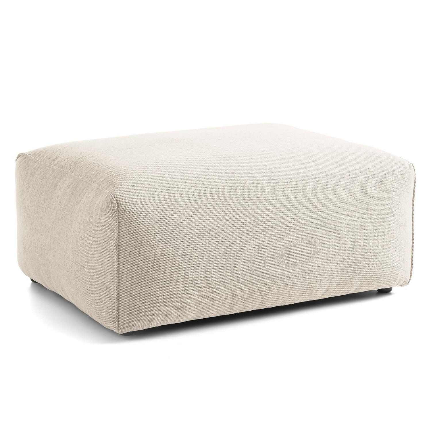 HOCKER Chenille Beige  - Beige/Schwarz, Design, Kunststoff/Textil (94/38/71cm) - home24