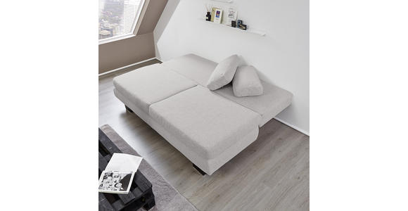 SCHLAFSOFA in Hellgrau  - Wengefarben/Hellgrau, Design, Holz/Textil (203/94/100cm) - Novel