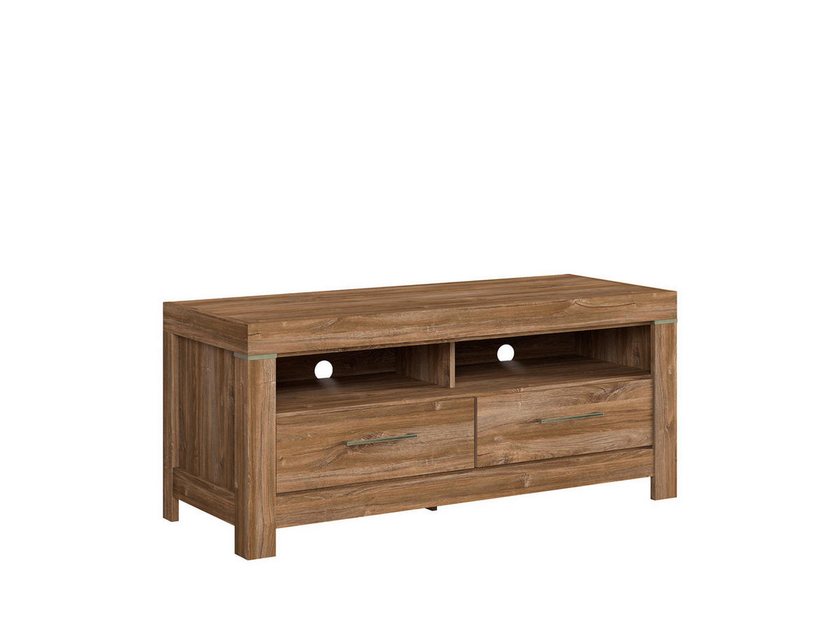 KOMODA POD TELEVIZI, barvy dubu, 138,5/60/54 cm - barvy dubu/barvy niklu, Design, kov/kompozitní dřevo (138,5/60/54cm) - Welnova