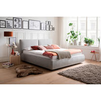 POLSTERBETT 180/200 cm  in Hellgrau  - Hellgrau/Naturfarben, Modern, Holz/Textil (180/200cm) - Livetastic