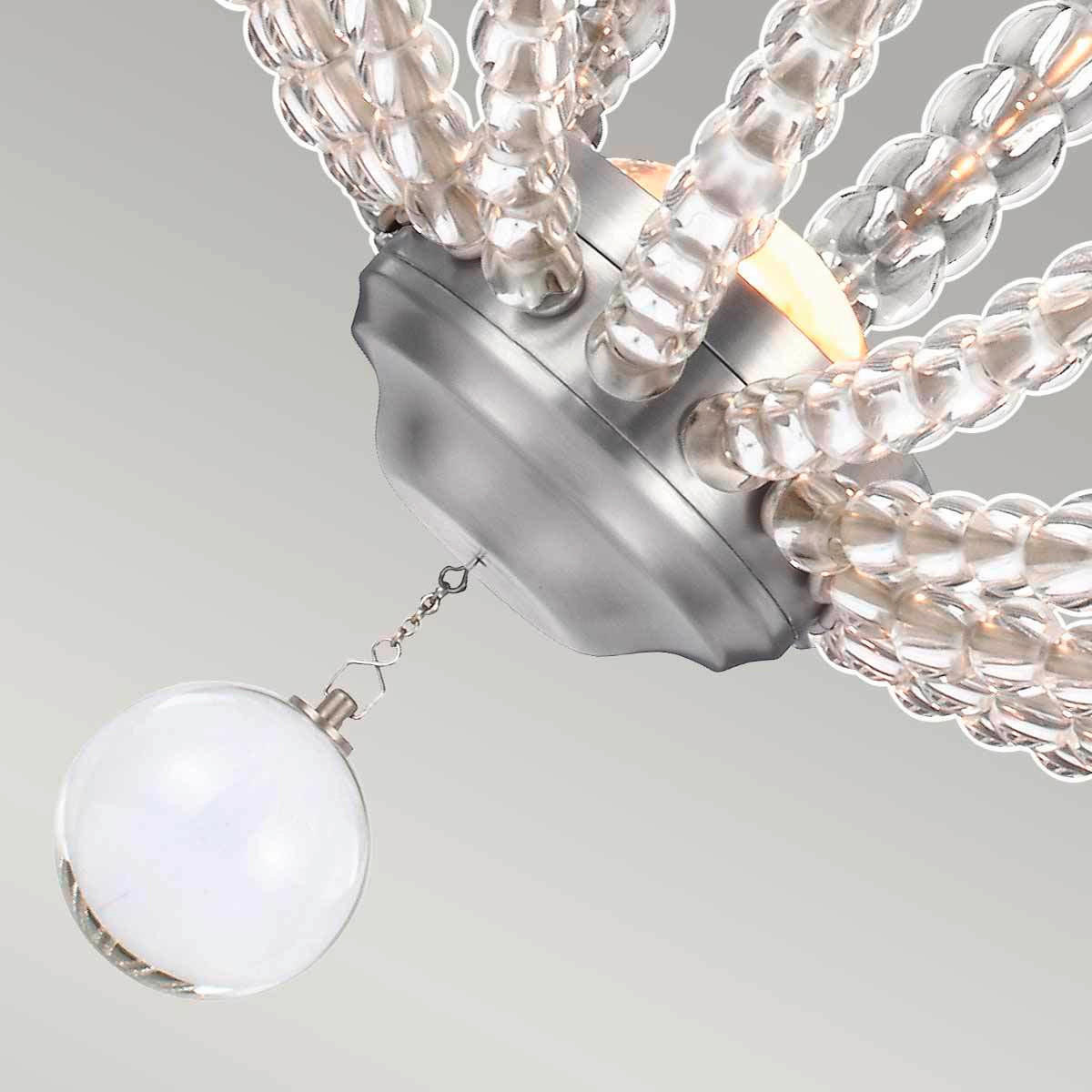 HÄNGELEUCHTE 50.9/73 cm    - Nickelfarben, Design, Glas/Metall (50.9/73cm) - Elstead Lighting