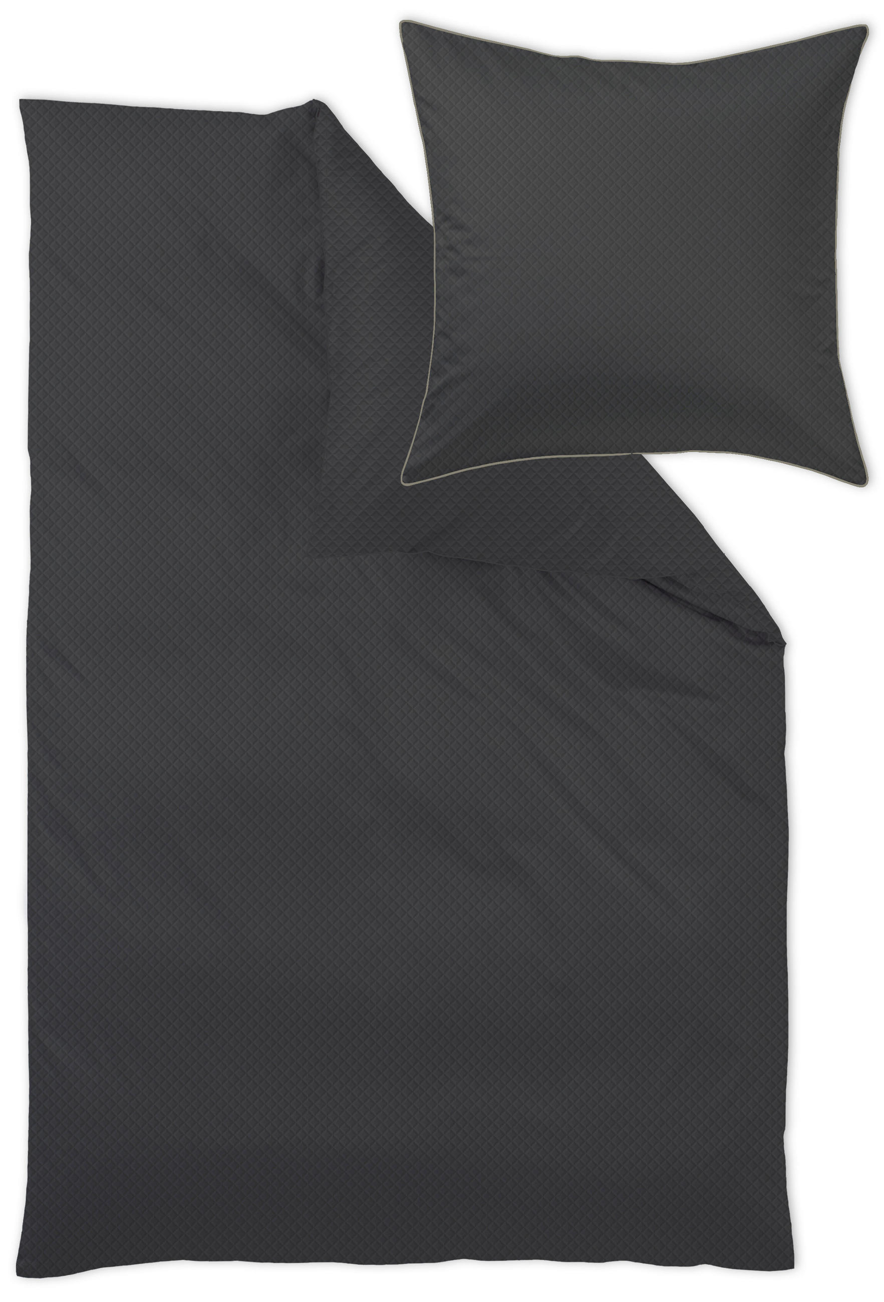 POSTELJNINA Arezo 140/200 cm damast črna  - črna, Konvencionalno, tekstil (140/200cm) - Curt Bauer