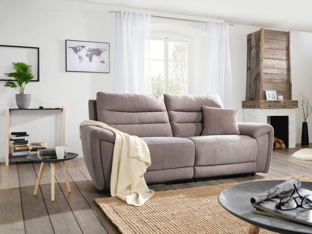 2-SITS SOFFA i trä, textil grå  - grå/svart, Klassisk, trä/textil (169/100/94cm) - Xora